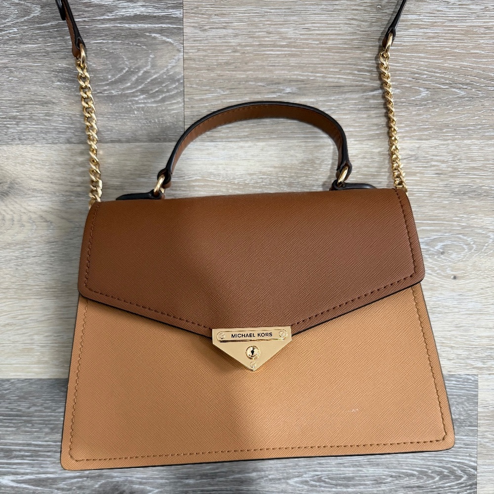 Brown Two-toned Michael Kors Crossbody